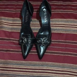 Black leather Prada shoes